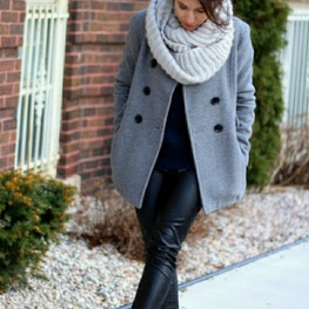 CALVIN KLEIN grey wool blend coat
